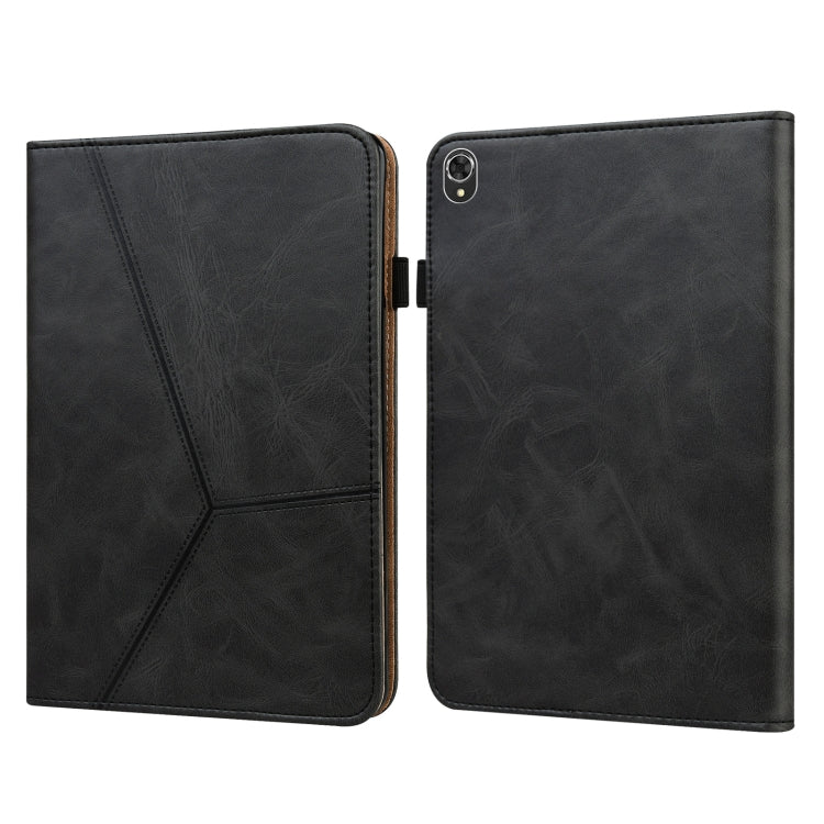 For Lenovo Tab K10 / M10 Plus / M10 FHD Plus Solid Color Embossed Striped Leather Case