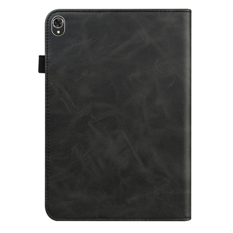 For Lenovo Tab K10 / M10 Plus / M10 FHD Plus Solid Color Embossed Striped Leather Case