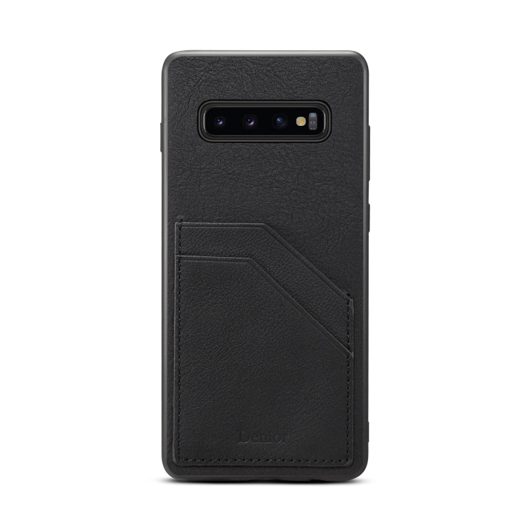 For Galaxy S10 Plus Denior V1 Luxury Car Cowhide Leather Protective Case with Double Card Slots