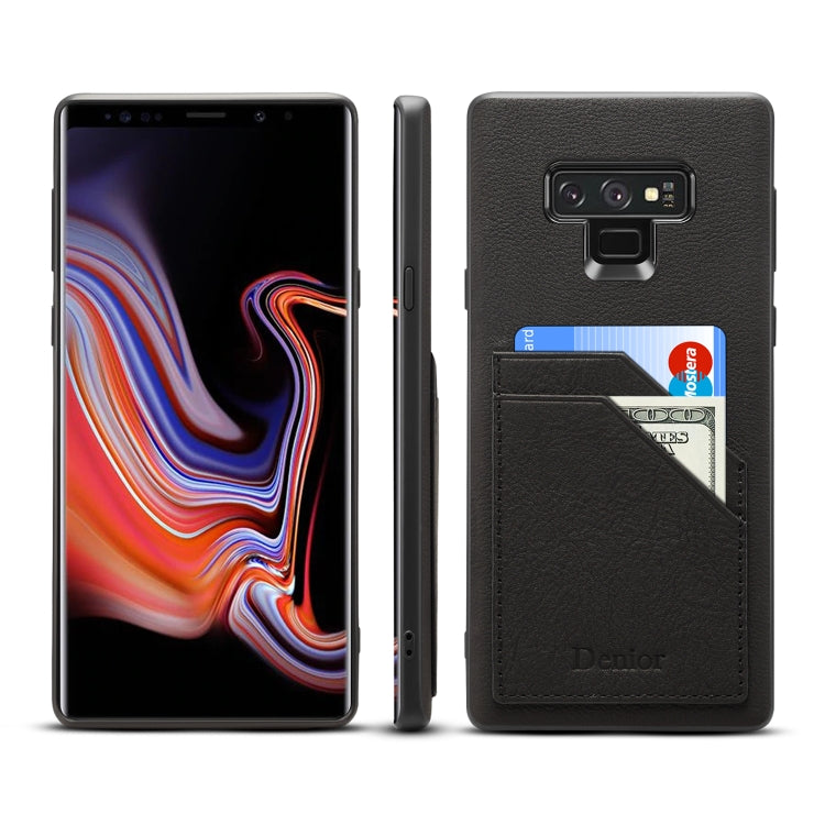 For Galaxy Note9 Denior V1 Luxury Car Cowhide Leather Protective Case with Double Card Slots