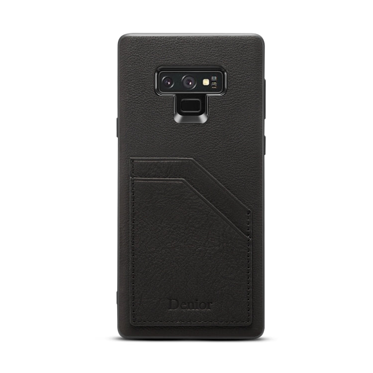 For Galaxy Note9 Denior V1 Luxury Car Cowhide Leather Protective Case with Double Card Slots