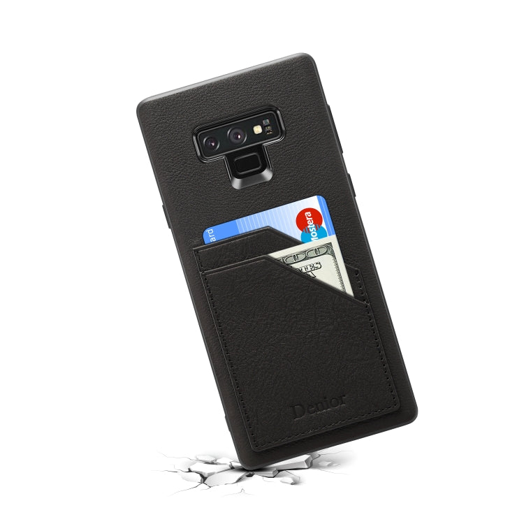 For Galaxy Note9 Denior V1 Luxury Car Cowhide Leather Protective Case with Double Card Slots