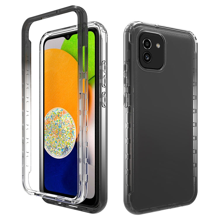 For Samsung Galaxy A03 164mm Transparency Two-color Gradient PC + TPU Phone Case
