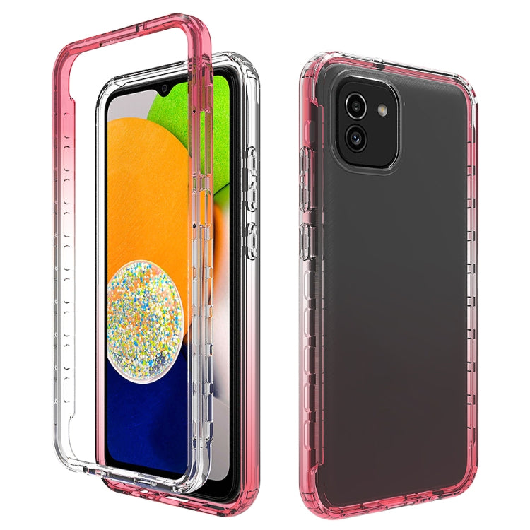 For Samsung Galaxy A03 164mm Transparency Two-color Gradient PC + TPU Phone Case
