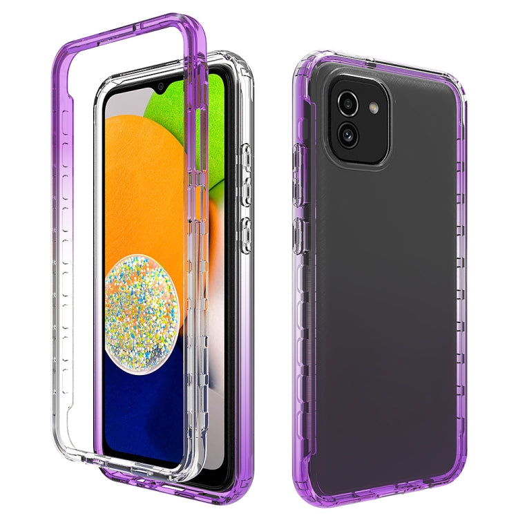 For Samsung Galaxy A03 164mm Transparency Two-color Gradient PC + TPU Phone Case