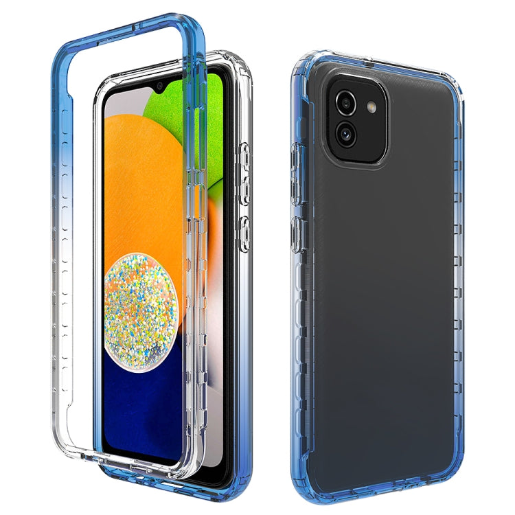 For Samsung Galaxy A03 164mm Transparency Two-color Gradient PC + TPU Phone Case
