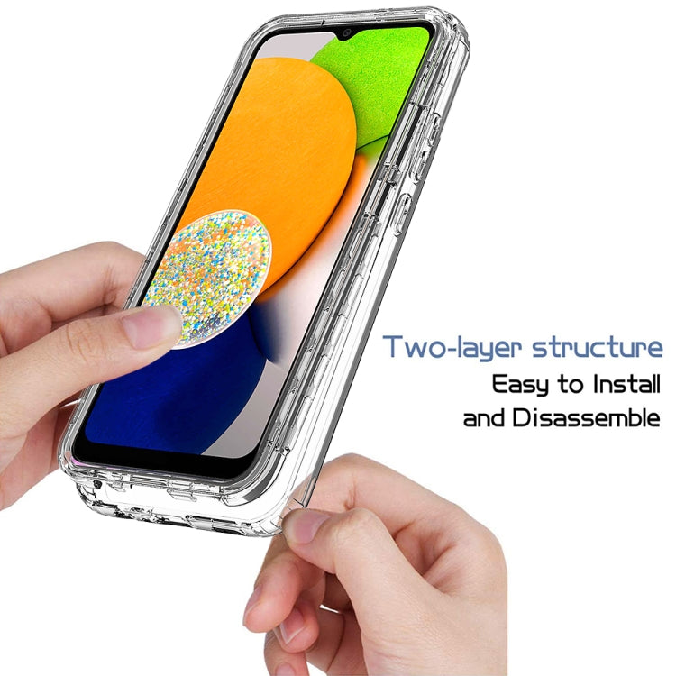 For Samsung Galaxy A03 164mm Transparency Two-color Gradient PC + TPU Phone Case