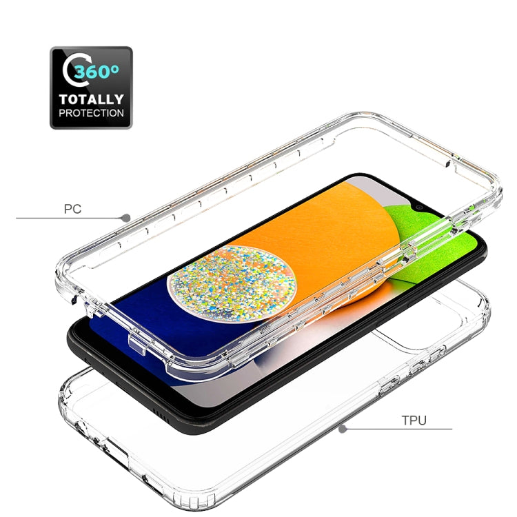 For Samsung Galaxy A03 164mm Transparency Two-color Gradient PC + TPU Phone Case