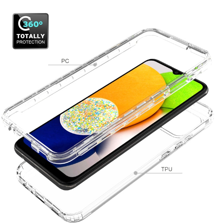 For Samsung Galaxy A03 166mm Transparency Two-color Gradient PC + TPU Phone Case