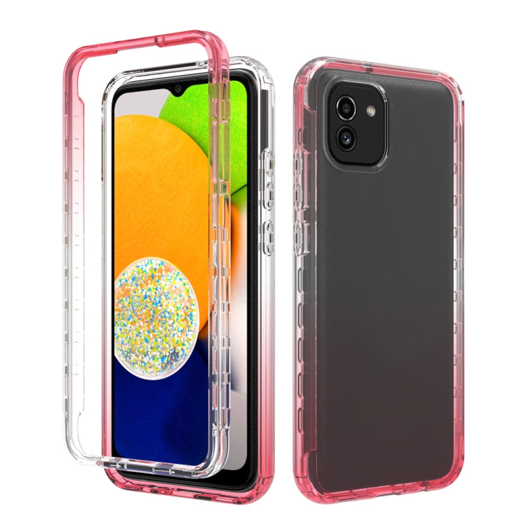 For Samsung Galaxy A03 166mm Transparency Two-color Gradient PC + TPU Phone Case