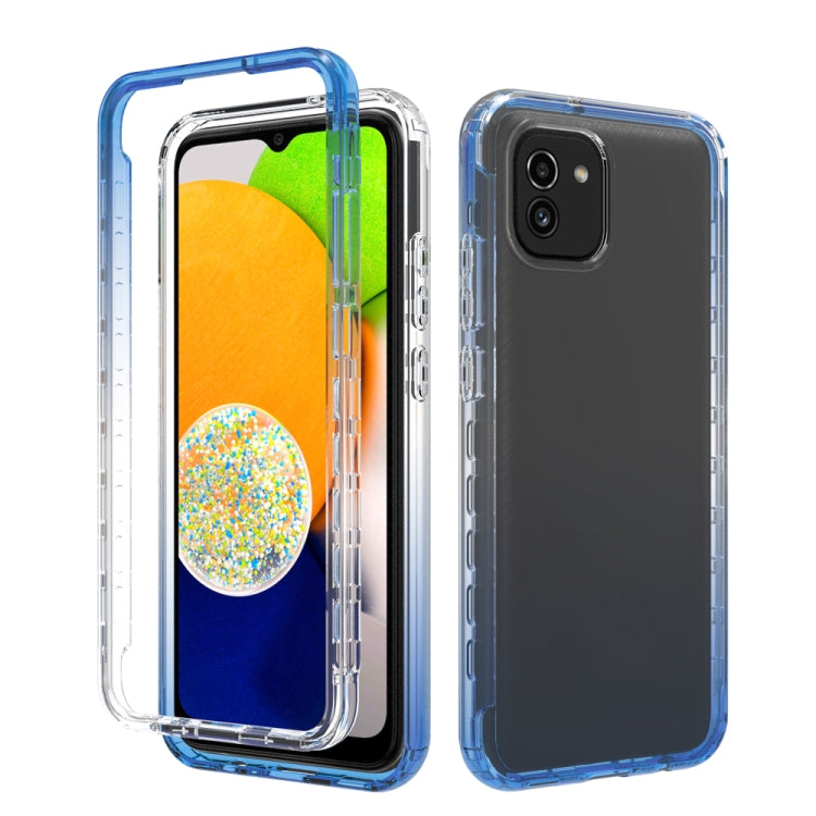 For Samsung Galaxy A03 166mm Transparency Two-color Gradient PC + TPU Phone Case