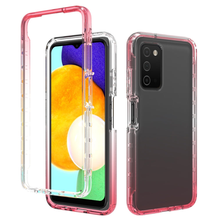 For Samsung Galaxy A03s 165.8mm US Version Transparency Two-color Gradient PC + TPU Phone Case