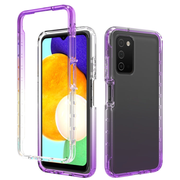 For Samsung Galaxy A03s 165.8mm US Version Transparency Two-color Gradient PC + TPU Phone Case