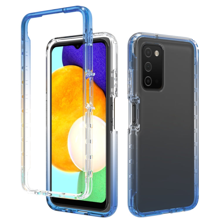 For Samsung Galaxy A03s 165.8mm US Version Transparency Two-color Gradient PC + TPU Phone Case