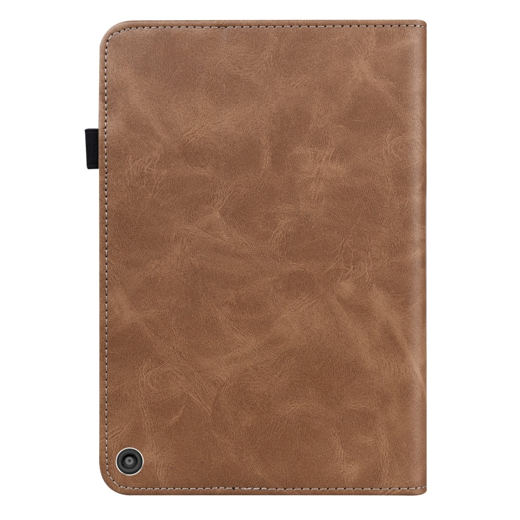 For Amazon Fire HD 10 Plus / Fire HD 10 (2021) Solid Color Embossed Striped Leather Case