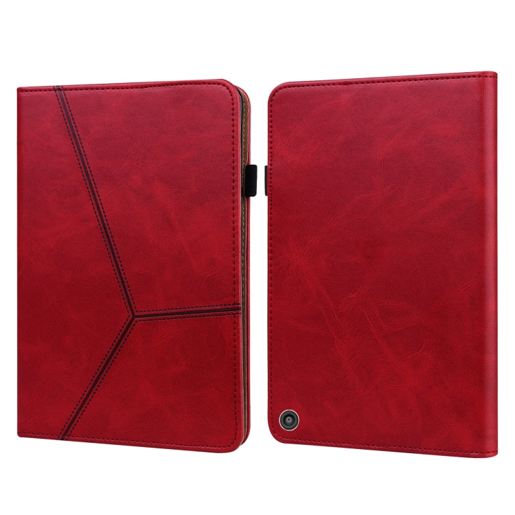 For Amazon Fire HD 10 Plus / Fire HD 10 (2021) Solid Color Embossed Striped Leather Case