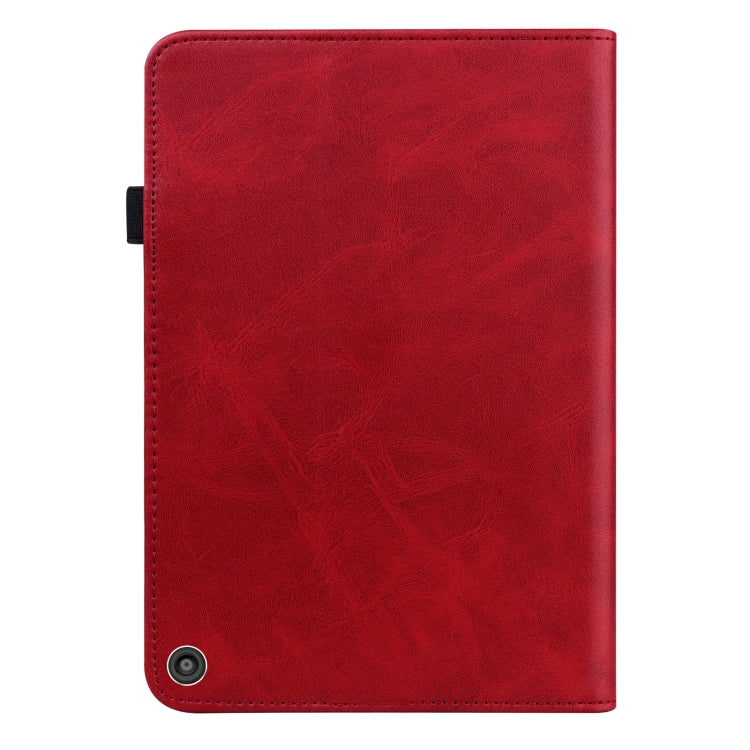 For Amazon Fire HD 10 Plus / Fire HD 10 (2021) Solid Color Embossed Striped Leather Case