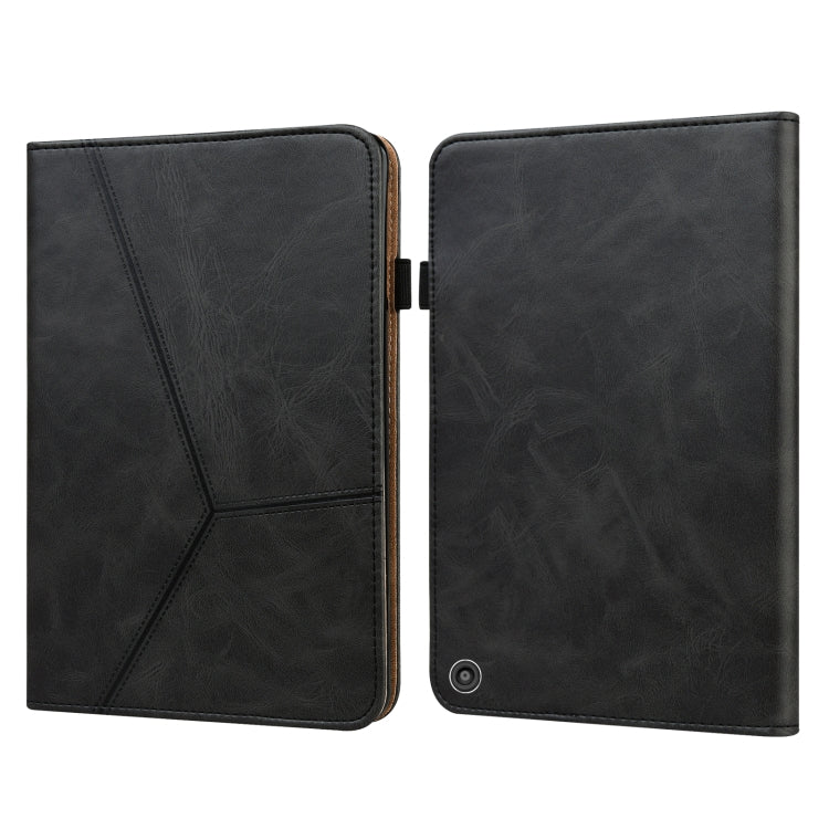 For Amazon Fire HD 10 Plus / Fire HD 10 (2021) Solid Color Embossed Striped Leather Case