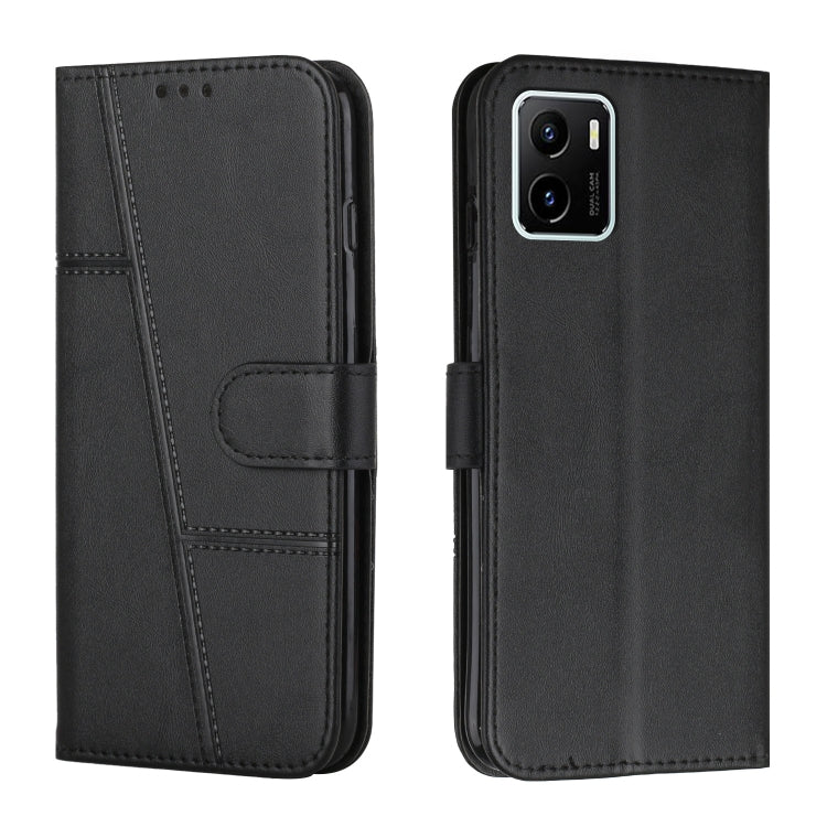 For vivo Y15s Stitching Calf Texture Buckle Leather Phone Case