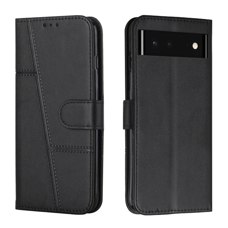 For Google Pixel 6 Stitching Calf Texture Buckle Leather Phone Case