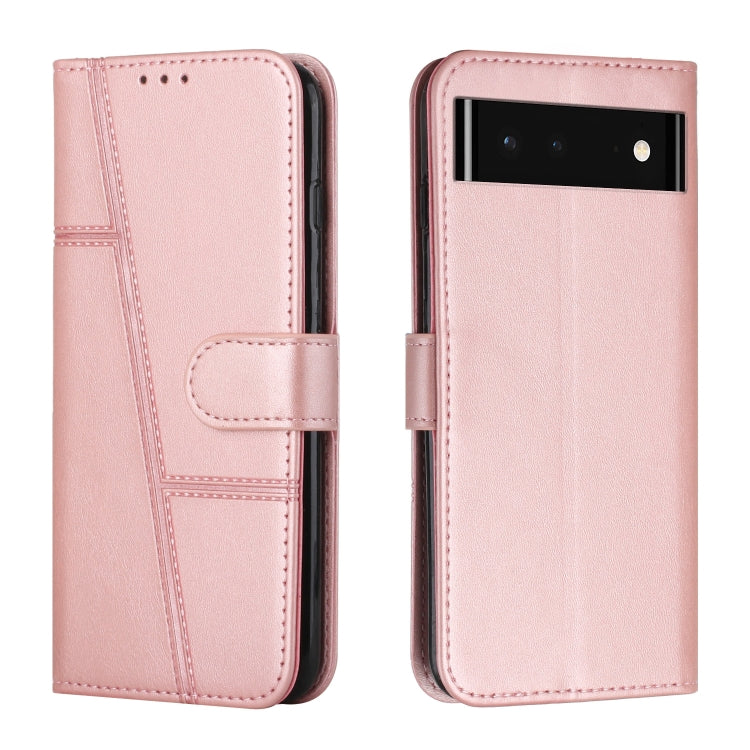 For Google Pixel 6 Stitching Calf Texture Buckle Leather Phone Case