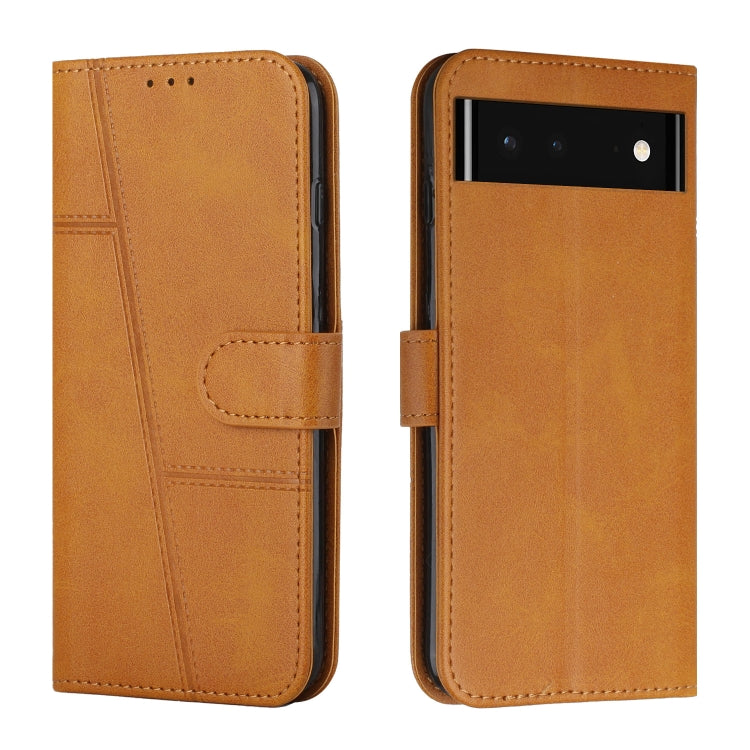 For Google Pixel 6 Stitching Calf Texture Buckle Leather Phone Case