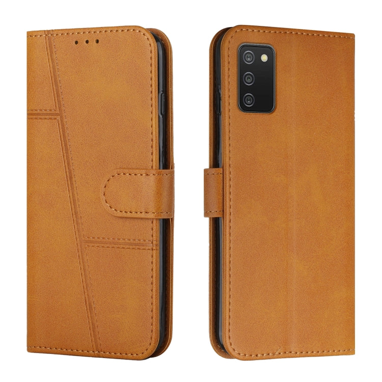 For Samsung Galaxy A03s 164mm Stitching Calf Texture Buckle Leather Phone Case