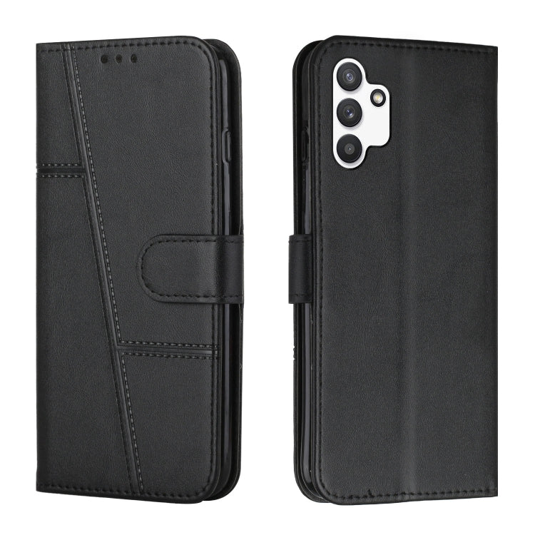 For Samsung Galaxy A13 4G Stitching Calf Texture Buckle Leather Phone Case