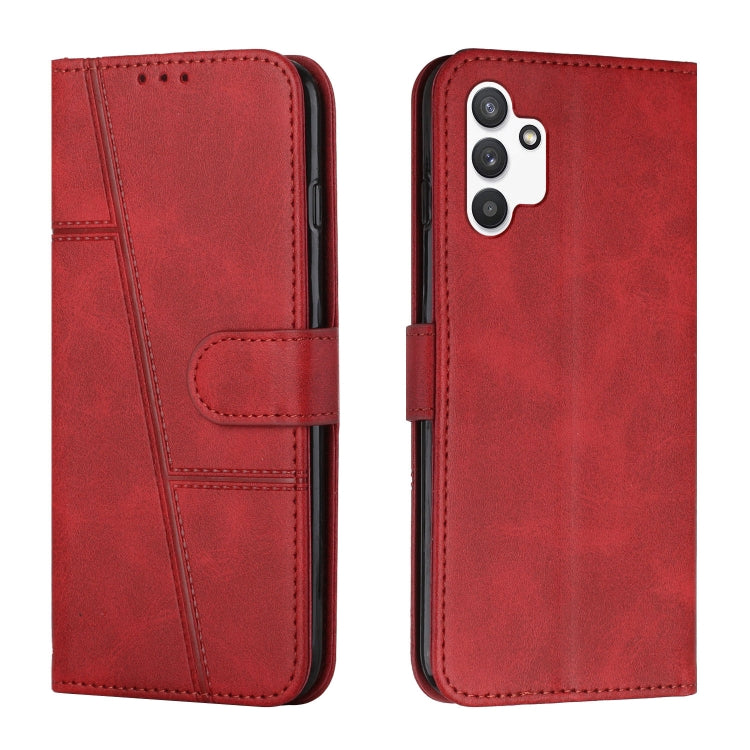 For Samsung Galaxy A13 4G Stitching Calf Texture Buckle Leather Phone Case