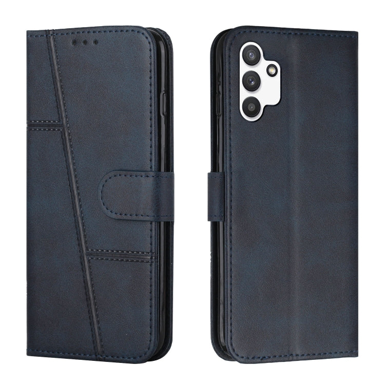 For Samsung Galaxy A13 4G Stitching Calf Texture Buckle Leather Phone Case