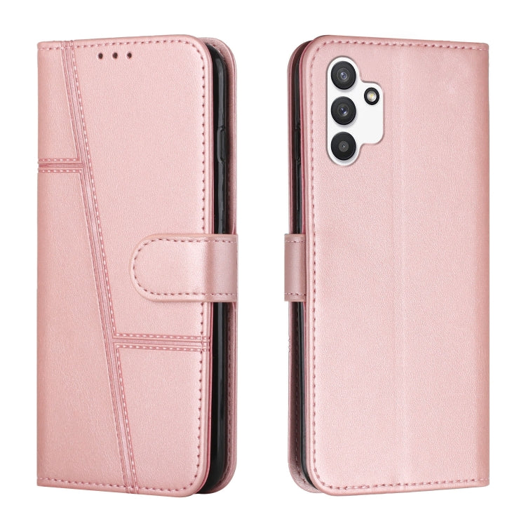 For Samsung Galaxy A13 4G Stitching Calf Texture Buckle Leather Phone Case