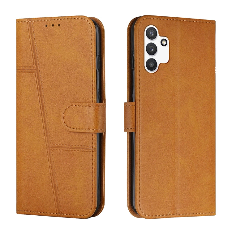 For Samsung Galaxy A13 4G Stitching Calf Texture Buckle Leather Phone Case