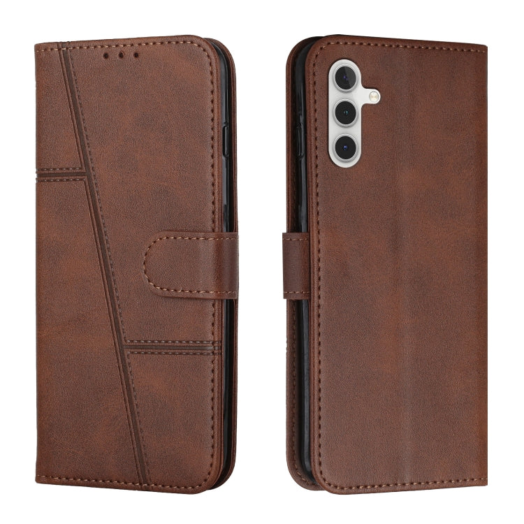 For Samsung Galaxy A13 5G Stitching Calf Texture Buckle Leather Phone Case