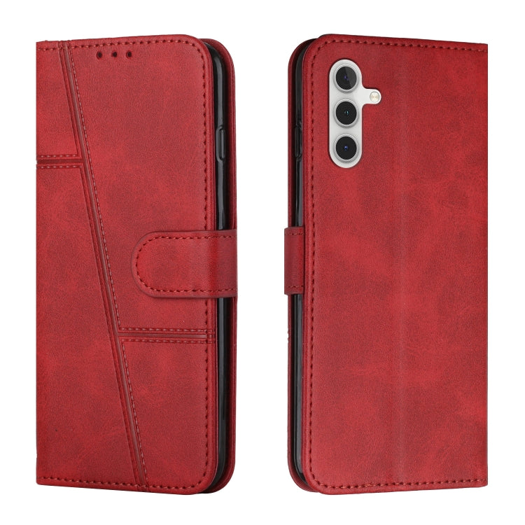 For Samsung Galaxy A13 5G Stitching Calf Texture Buckle Leather Phone Case