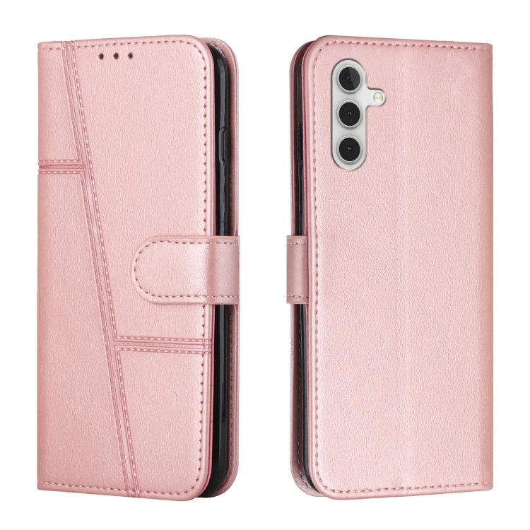 For Samsung Galaxy A13 5G Stitching Calf Texture Buckle Leather Phone Case