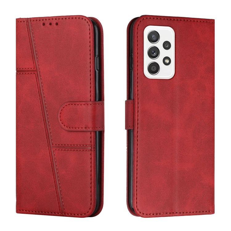 For Samsung Galaxy A33 5G Stitching Calf Texture Buckle Leather Phone Case