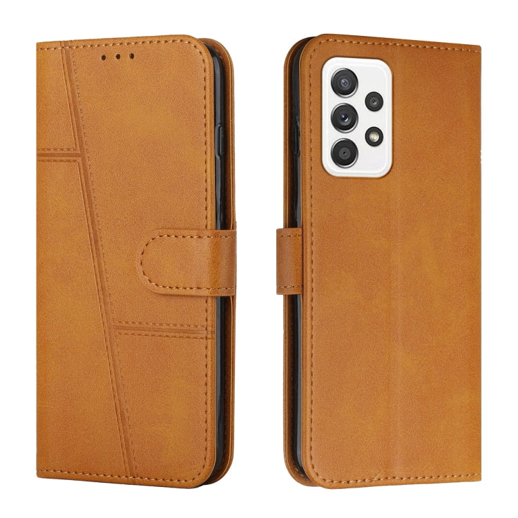 For Samsung Galaxy A73 5G Stitching Calf Texture Buckle Leather Phone Case