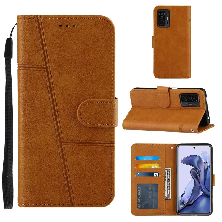 For Xiaomi 11T / 11T Pro Stitching Calf Texture Buckle Leather Phone Case