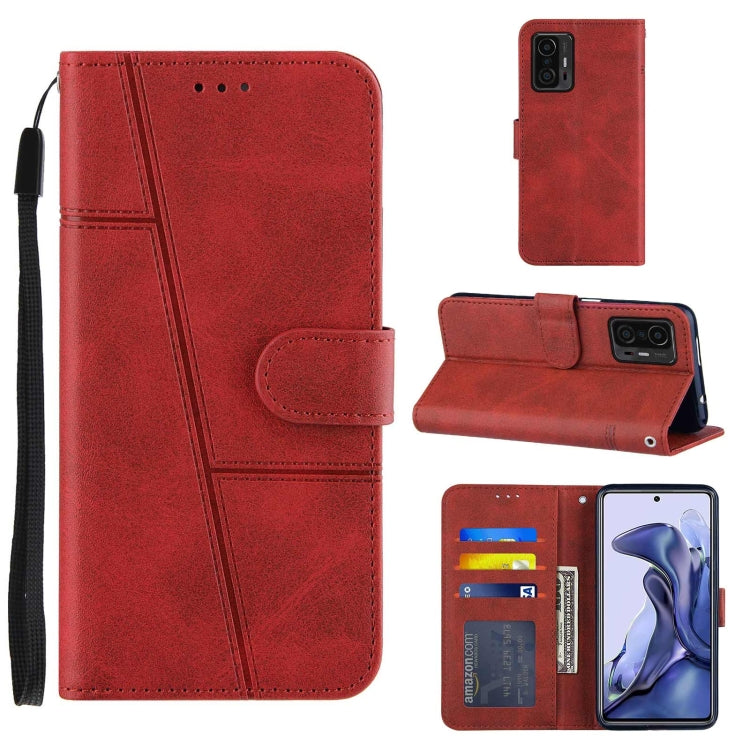 For Xiaomi 11T / 11T Pro Stitching Calf Texture Buckle Leather Phone Case