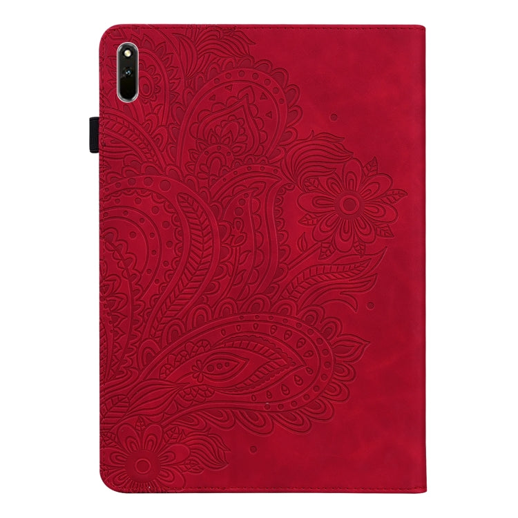 For Huawei Matepad 11 2021 Peacock Embossed Pattern TPU + PU Leather Tablet Case