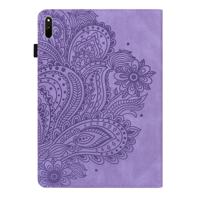 For Huawei MatePad Pro 10.8 2021 Peacock Embossed Pattern TPU + PU Leather Tablet Case