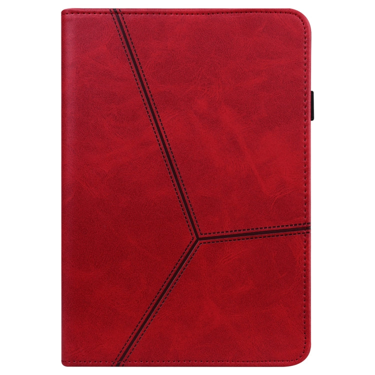 For iPad Pro 12.9 2022 / 2021 / 2020 / 2018 Solid Color Embossed Striped Leather Case
