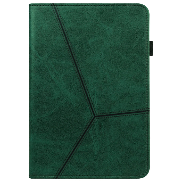 For iPad Pro 12.9 2022 / 2021 / 2020 / 2018 Solid Color Embossed Striped Leather Case