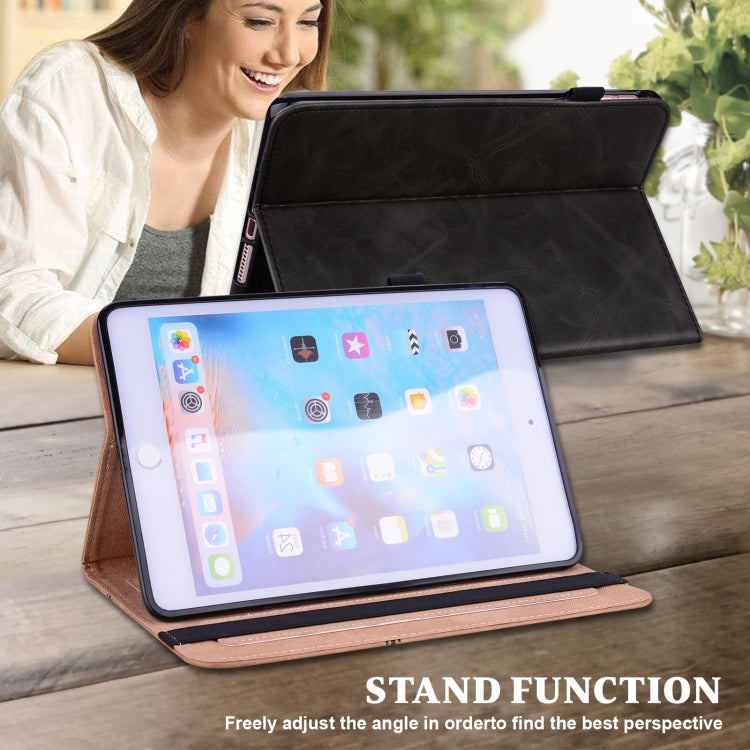 For iPad Pro 12.9 2022 / 2021 / 2020 / 2018 Solid Color Embossed Striped Leather Case