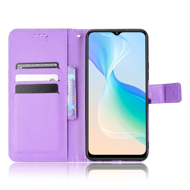 For vivo Y76 5G Diamond Texture Leather Phone Case