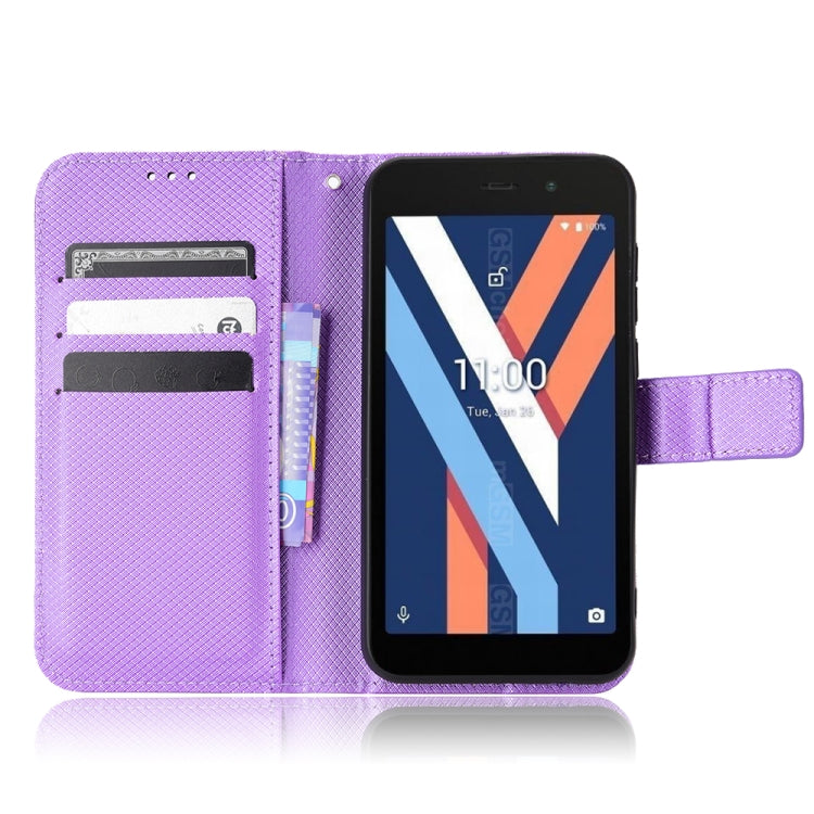 For Wiko Y52 Diamond Texture Leather Phone Case