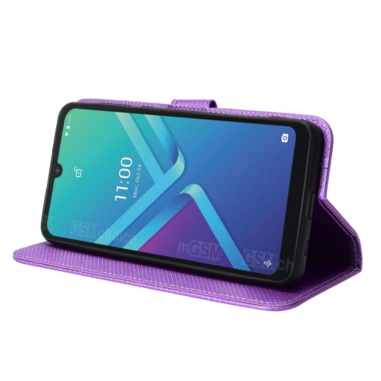 For Wiko Y82 Diamond Texture Leather Phone Case