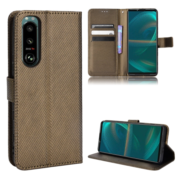 For Sony Xperia 5 III Diamond Texture Leather Phone Case