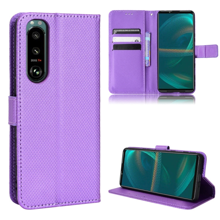 For Sony Xperia 5 III Diamond Texture Leather Phone Case