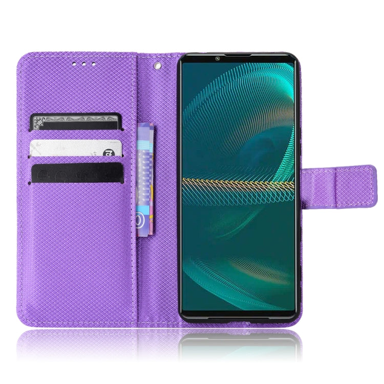 For Sony Xperia 5 III Diamond Texture Leather Phone Case